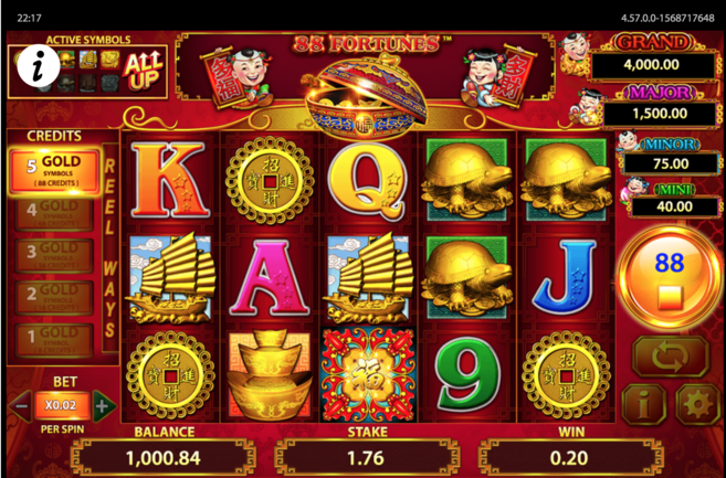 88 fortunes slot gameplay